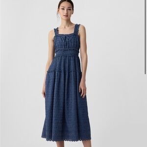 Gap x DÔEN Eyelet Denim Midi Dress